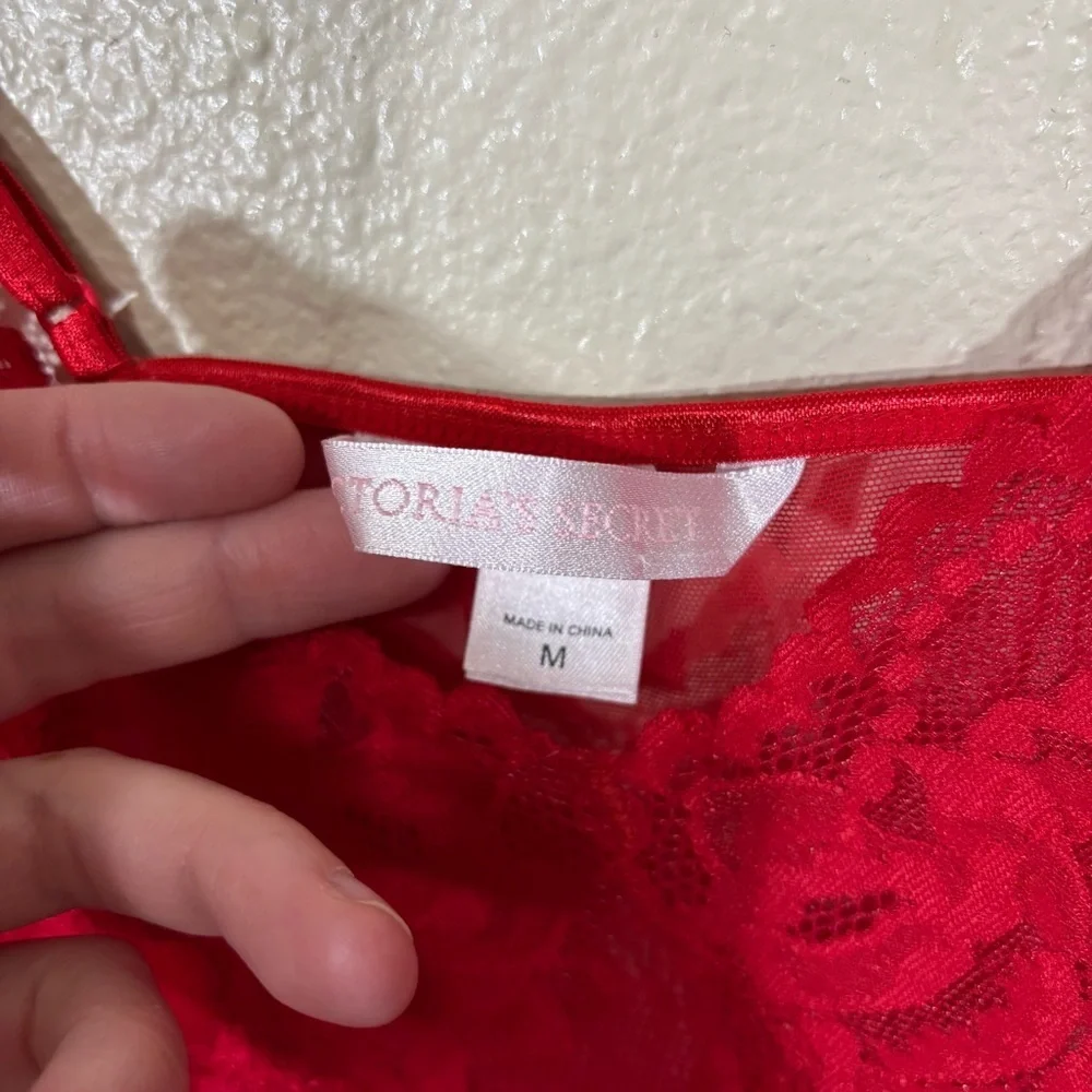 Victoria’s Secret Red Lace Baby Doll Nightie Size M Valentines Day